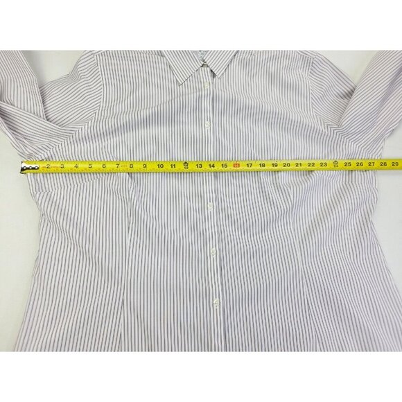 Brooks Brothers Womens French Cuff Fitted Non Iron Size 22W White Stripe Shirt - Picture 3 of 10